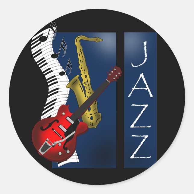 Jazz Runt Klistermärke (Framsida)