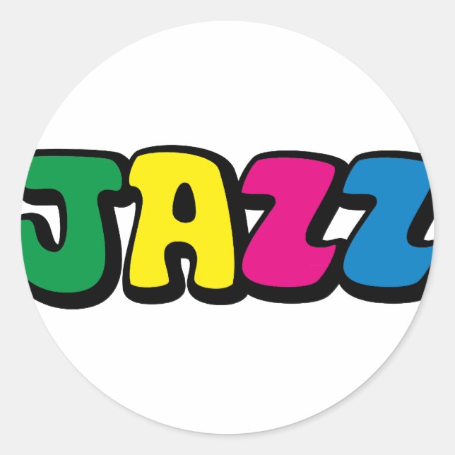 Jazz Runt Klistermärke (Framsida)