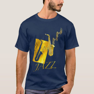 Jazz Sax Saxophone Guld T Shirt