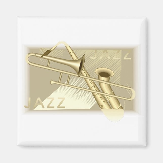 Jazz Saxaphone och Trombone Magnet (Framsidan)