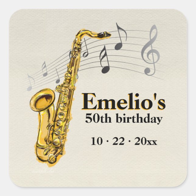 Jazz Saxofon Klistermärken (Framsida)