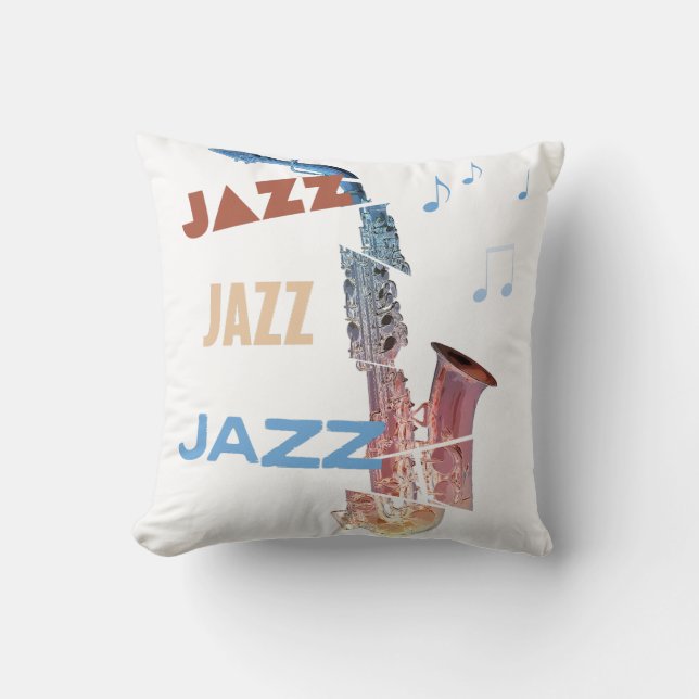 Jazz Saxofon Modern Konst Kudde (Framsida)