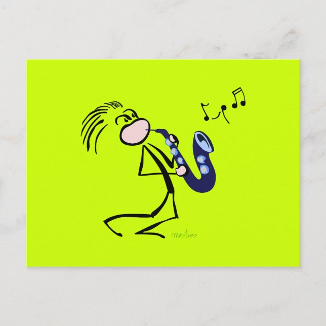 Jazz saxofonger vykort (Framsida)