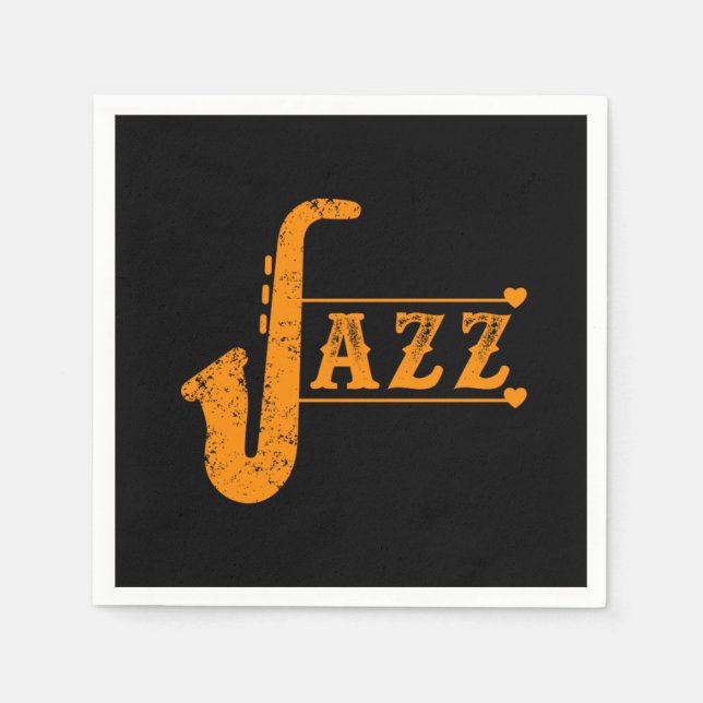 Jazz Saxophone Band Music Saxophonist Alto Gift Pappersservett (Framsidan)