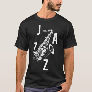 Jazz saxophone logotyp t shirt