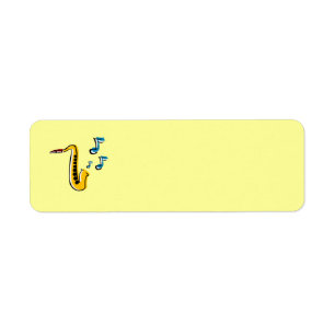 Jazz Saxophone med anteckningsetikett Returadress Etikett