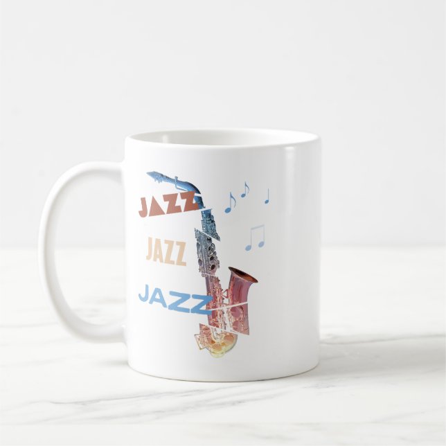 Jazz Saxophone Modern Art Kaffemugg (Vänster)