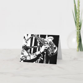 Jazz Saxophone Musician 4x5.6 Folkad Anteckningskort