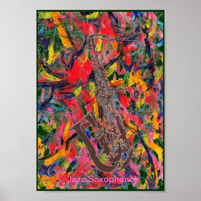 Jazz Saxophone Poster (Framsidan)