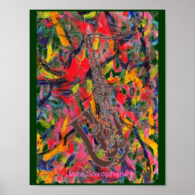 Jazz Saxophone Poster (Framsidan)