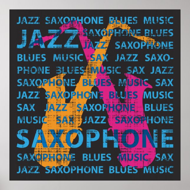 Jazz Saxophone Poster (Framsidan)