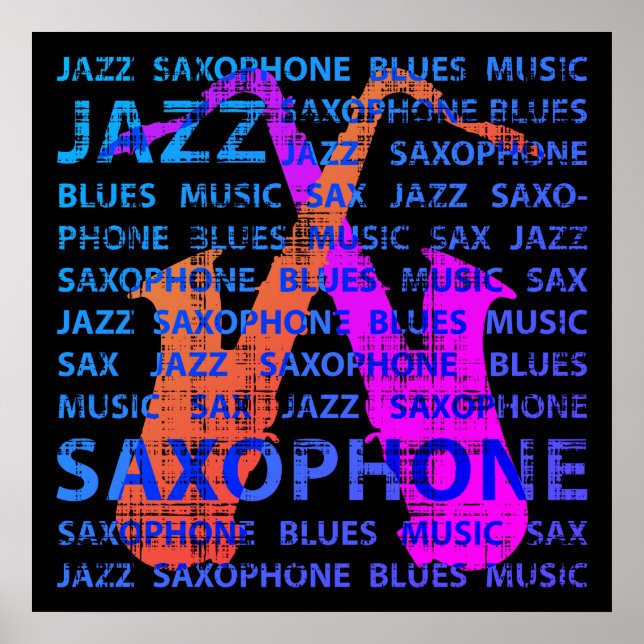 Jazz Saxophone Poster (Framsidan)