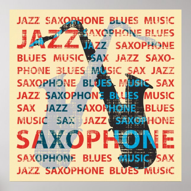 Jazz saxophone poster (Framsidan)