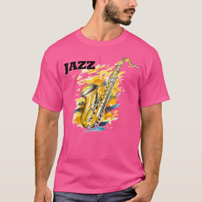Jazz Saxophone T Shirt (Framsida)