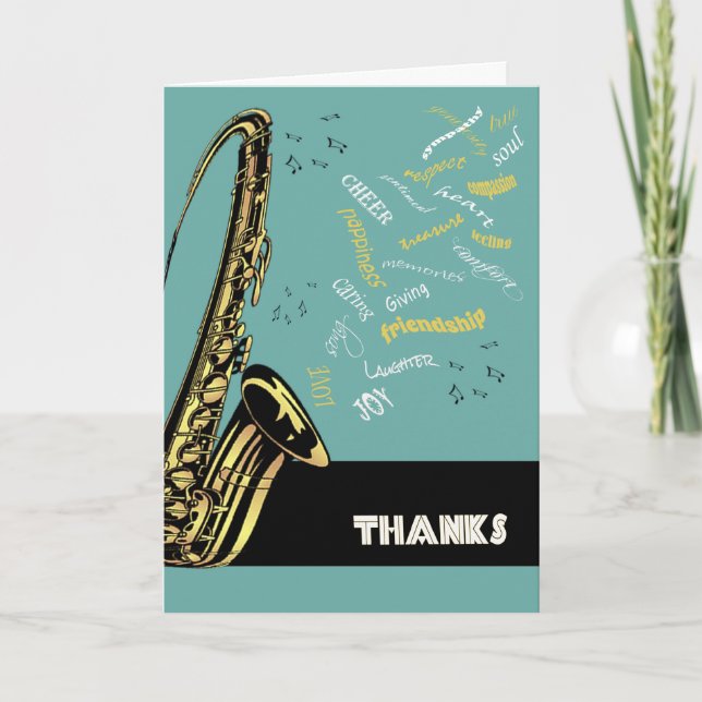 Jazz Saxophone Tack-kort Tack Kort (Framsida)