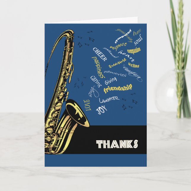 Jazz Saxophone Tack-kort Tack Kort (Framsida)