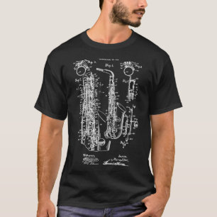 Jazz Saxophone Vintage Patent Print 1915 T Shirt
