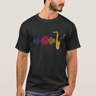 Jazz Saxophonist Colorful Soundwave Saxophone T Shirt