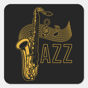 Jazz Saxophonist Gift Fyrkantigt Klistermärke
