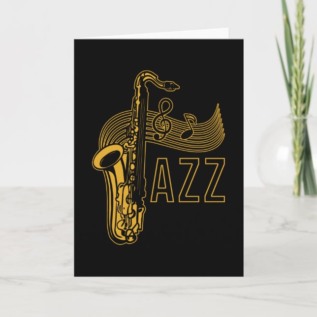 Jazz Saxophonist Gift Kort (Framsida)