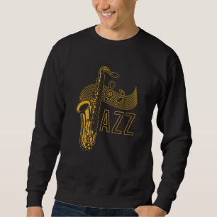 Jazz Saxophonist Gift Lång Ärmad Tröja