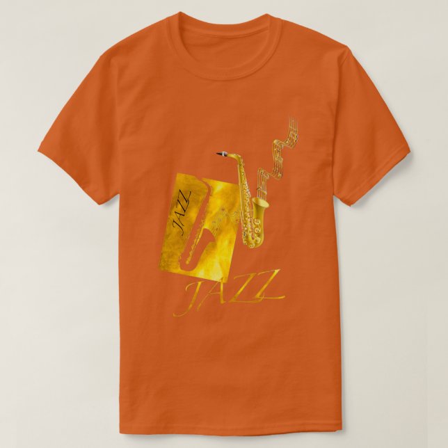 Jazz Saxophonists Gift Guld Sax Musik noter 1 T Shirt (Design framsida)