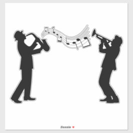 jazz-silhouette-musician-trumpet klistermärken