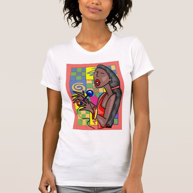 Jazz Singer Abstrakt - bakgrund Tee Shirt (Framsida)