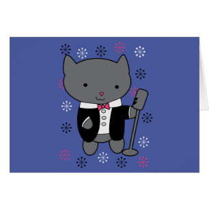 Jazz Singer Cat Hälsningskort