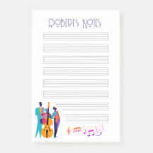 Jazz Slickar-Inspired "Note" Pad med musiker