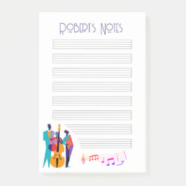 Jazz Slickar-Inspired "Note" Pad med musiker Post-it Block