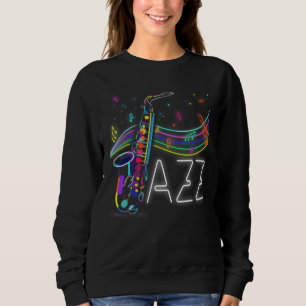 Jazz Soul Klassisk Musik Färgglatt Ljus Saxofon T Shirt