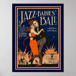 "Jazz Spädbarn Boll" Deco Lakan Music Print 12 x 1 Poster