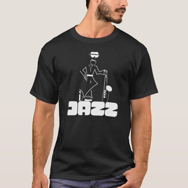 Jazz spelare för saxofon "för musikskjorta" - t shirt (Framsida)