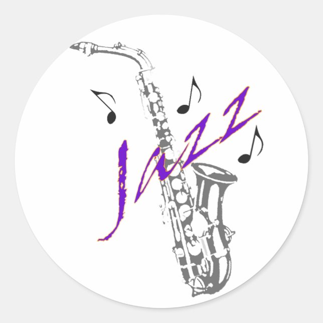 Jazz Sticker Runt Klistermärke (Framsida)