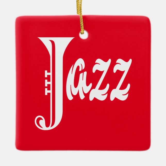 Jazz-tecken Julgransprydnad Keramik (Framsida)