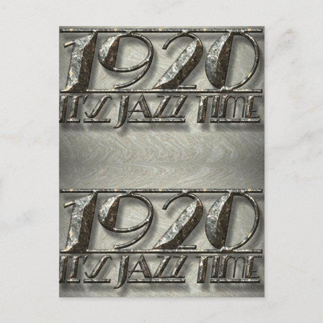 Jazz Time 1920 Dance Music Stil Billboard Vykort (Framsida)