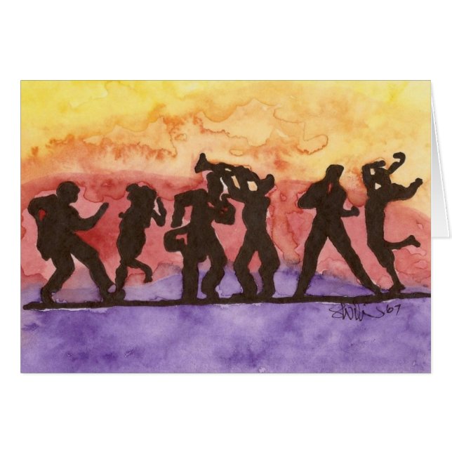 Jazz Time! Hälsningskort (Framsidan Horizontal)