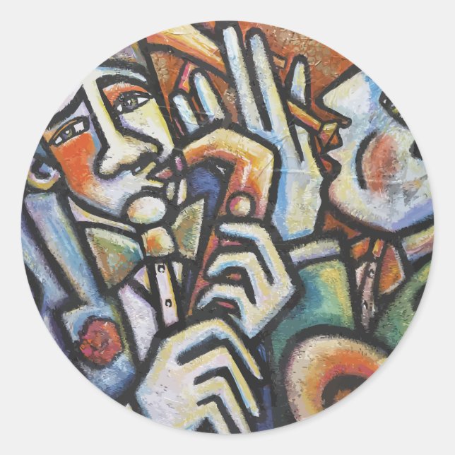 Jazz TIme Runt Klistermärke (Framsida)