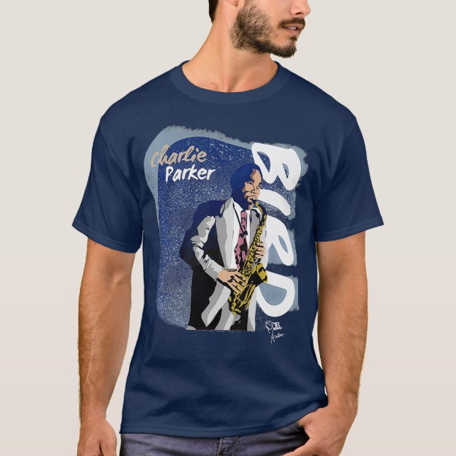 Jazz Tribute Collection CHARLIE PARKER Premium T Shirt (Framsida)
