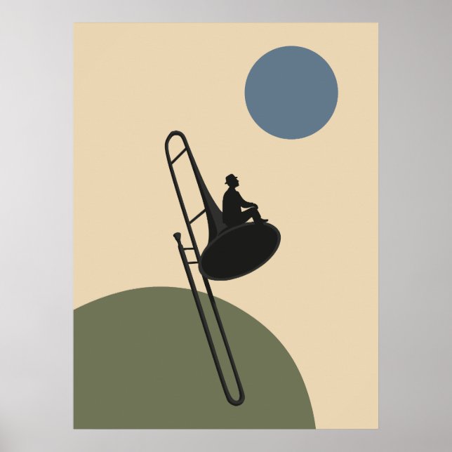 Jazz Trombone Print | Bauhaus Musik  Poster (Framsidan)