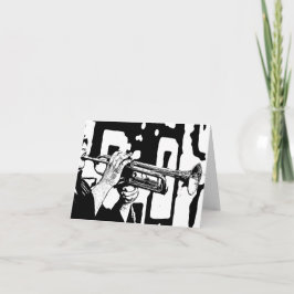 Jazz Trumpet Musician 4x5.6 Folkad Anteckningskort