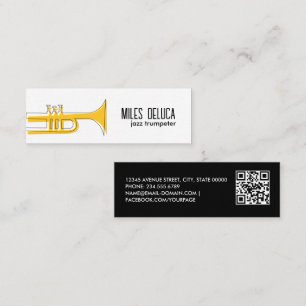 Jazz Trumpet Musician Teacher Qr Code Mini Visitkort