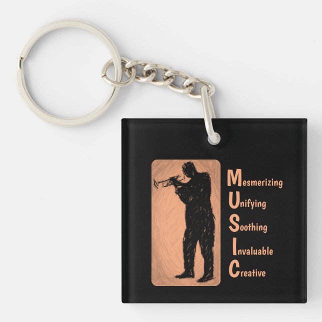 Jazz Trumpet Player Music Keychain (Framsidan)
