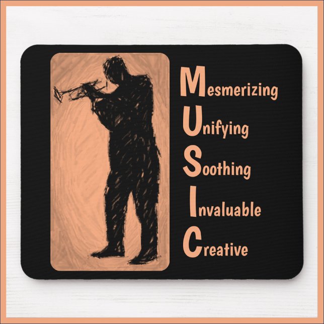 Jazz Trumpet Player MUSIC Mousepad Musmatta (Skapare uppladdad)