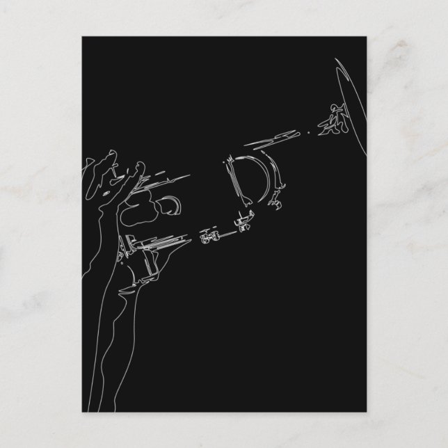 Jazz Trumpet Postcard Vykort (Framsida)