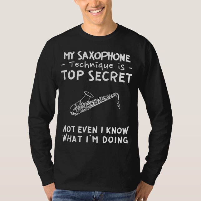 Jazz Up the Mystery of My Top Secret Saxophone Ski T Shirt (Framsida)
