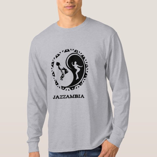 Jazzambia Yin Yang Manar Långärmad T-Shirt (Framsida)