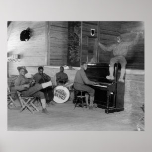 Jazzband, 1918. Vintage foto Poster