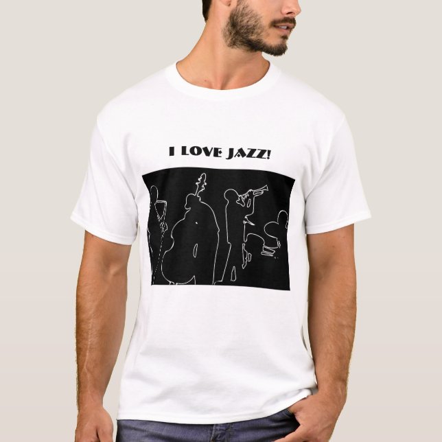 Jazzband Jag älskar Jazz T Shirt (Framsida)